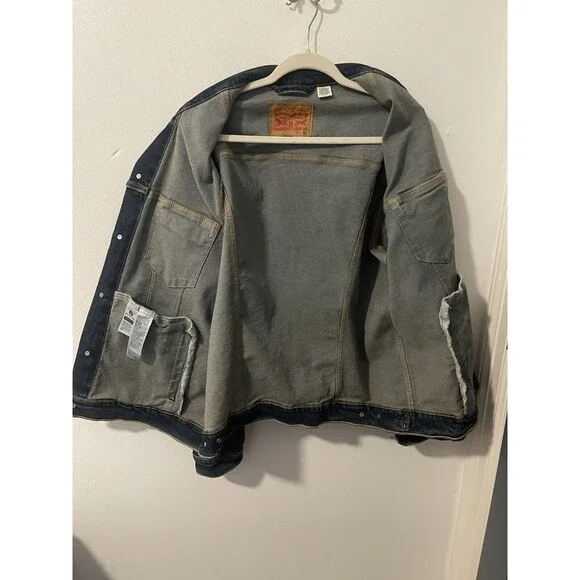 Levi's Strauss Denim Trucker Jean Jacket Men's Size XL WPL423 CA00342 Dark Wash - Picture 5 of 14